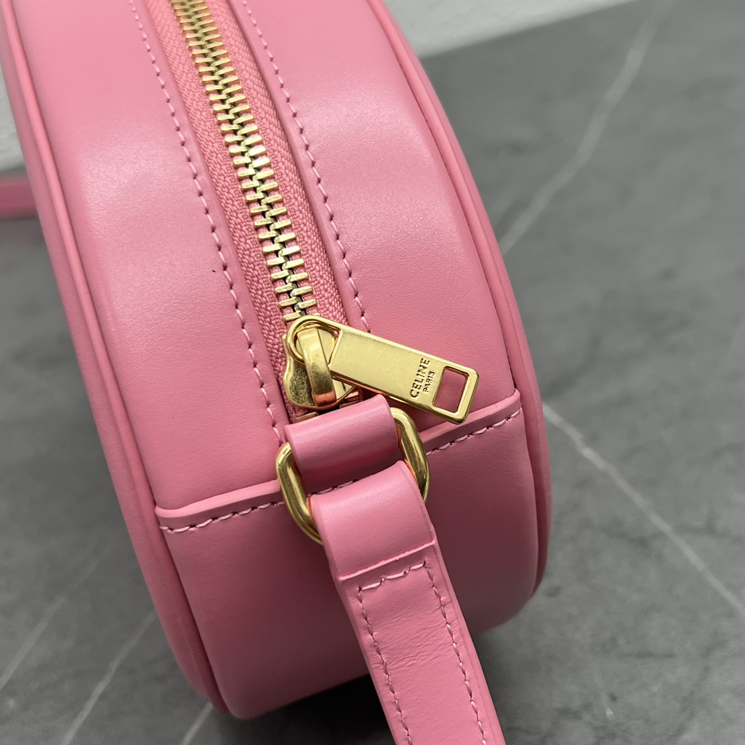 Celine Crossbody Oval Purse Cuir Triomphe In Smooth Calfskin Pink 101703